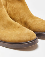 A.P.C Rue Madame Paris Buffalo Tan Suede Zipped Ankle Boots - UK8