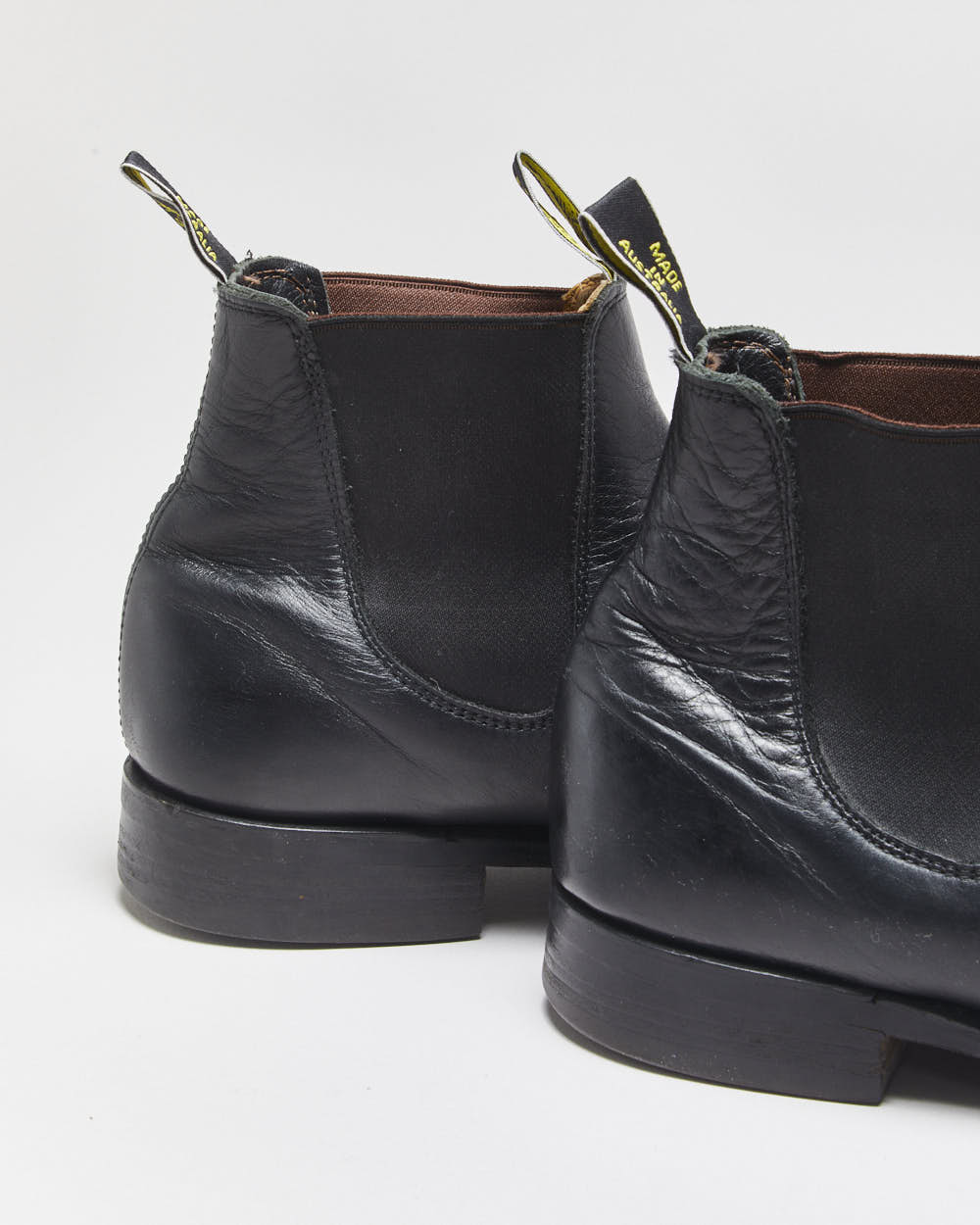 Vintage R.M. Williams Comfort Craftsman Black Leather Chelsea Boots - UK10