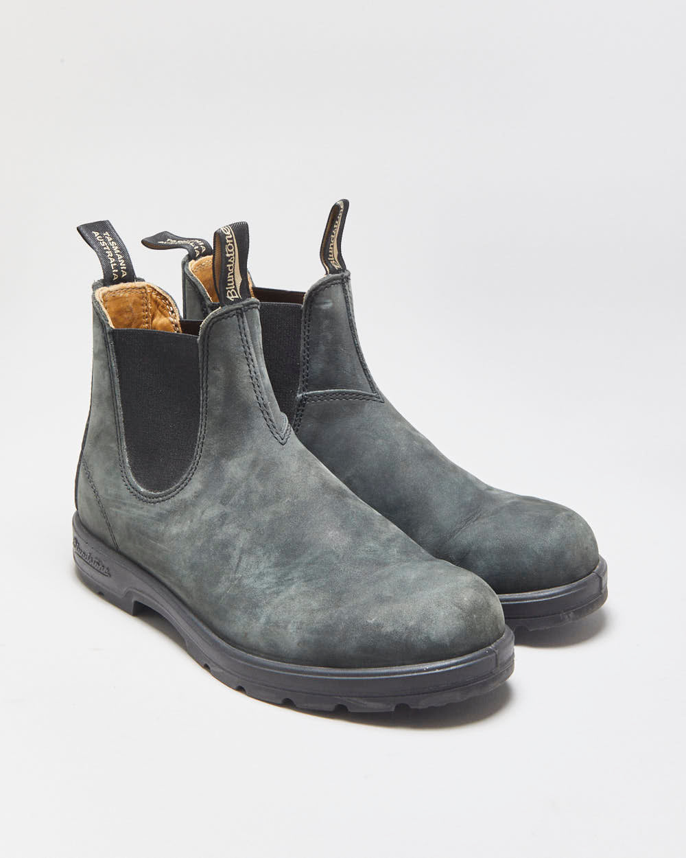 Blundstone 587 Rustic Black Tasmanian Leather Chelsea Work Boots - UK7