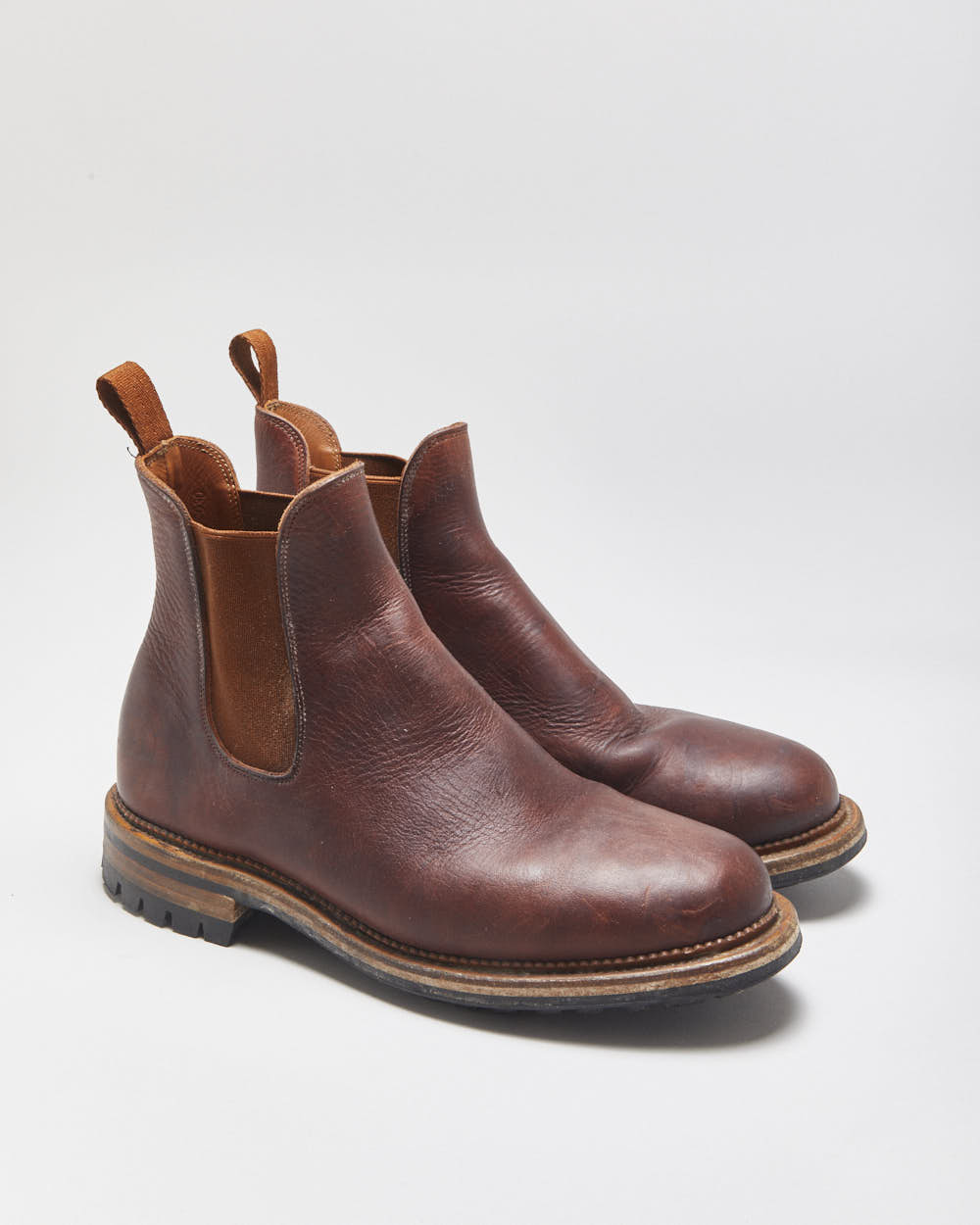 Viberg Service Dublin Brown Leather Goodyear Welted Made In Canada Chelsea Boots - UK7.5