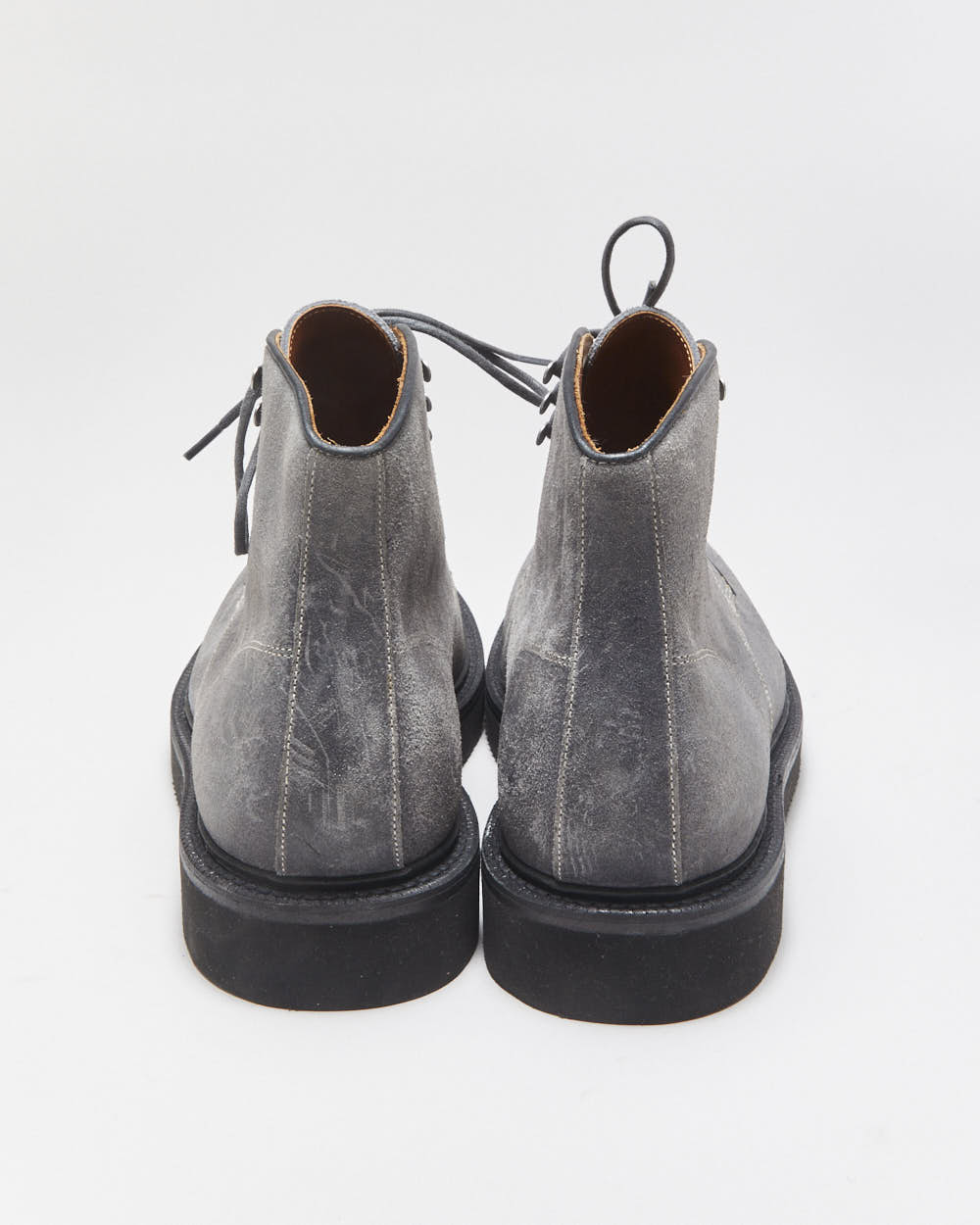 Grant Stone Baroda Frost Waxed Leather Commander Lace Up Vibram Ankle Boots - UK8