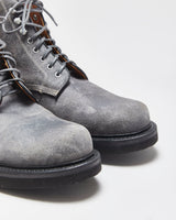 Grant Stone Baroda Frost Waxed Leather Commander Lace Up Vibram Ankle Boots - UK8