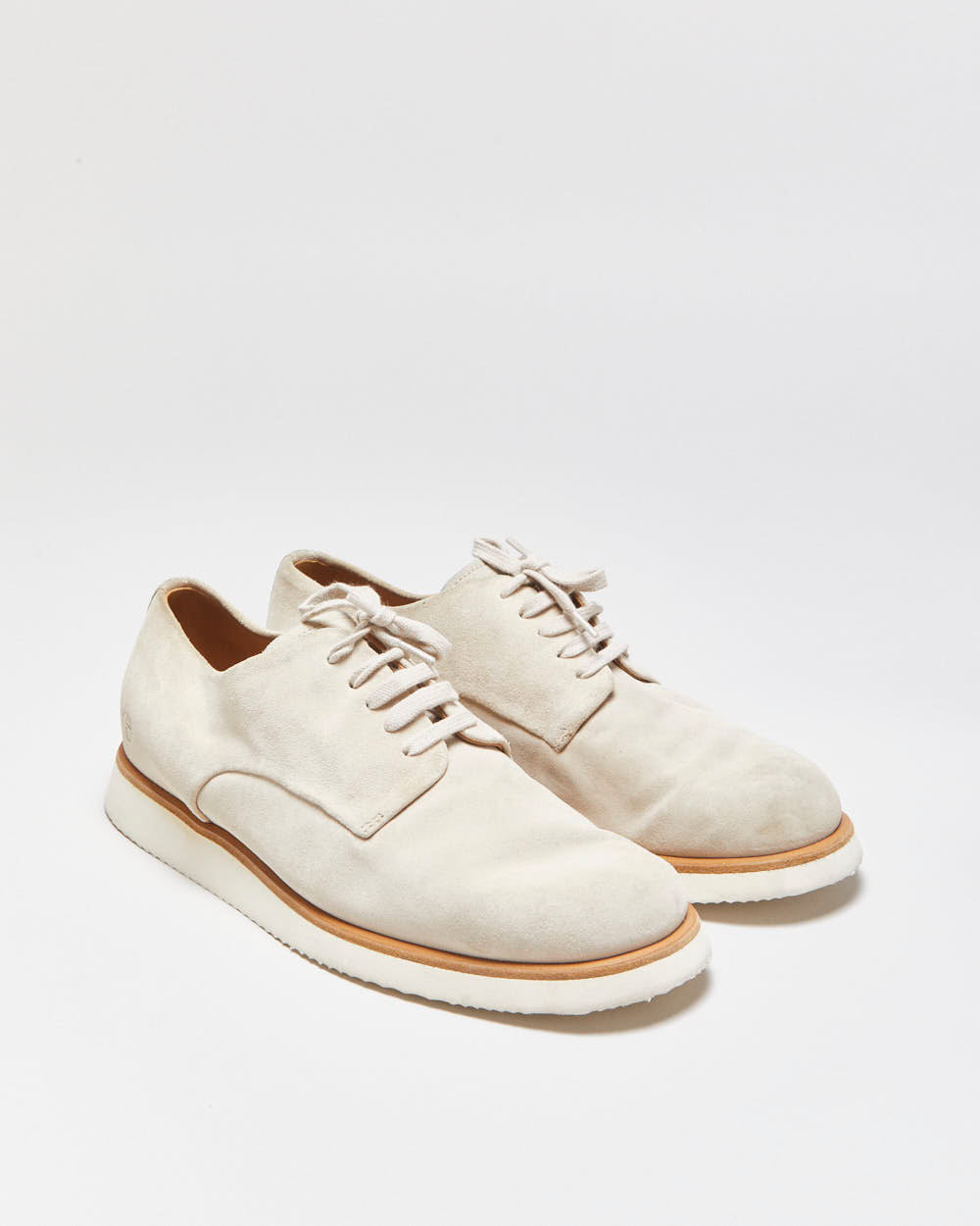Giorgio Armani Beige Tan Suede Lightweight Lace-Up Derby Shoes - UK7.5