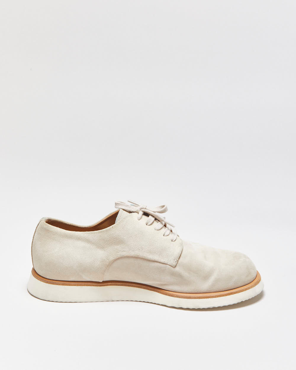 Giorgio Armani Beige Tan Suede Lightweight Lace-Up Derby Shoes - UK7.5
