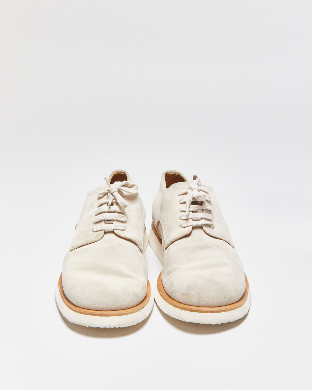 Giorgio Armani Beige Tan Suede Lightweight Lace-Up Derby Shoes - UK7.5