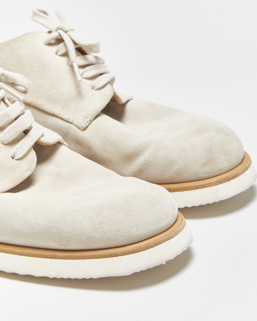 Giorgio Armani Beige Tan Suede Lightweight Lace-Up Derby Shoes - UK7.5