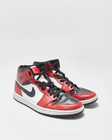 2019 Nike Air Jordan 1 Mid Chicago Gym Red/White/Black Toe Calfskin Leather Trainers - UK10