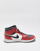 2019 Nike Air Jordan 1 Mid Chicago Gym Red/White/Black Toe Calfskin Leather Trainers - UK10