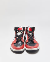 2019 Nike Air Jordan 1 Mid Chicago Gym Red/White/Black Toe Calfskin Leather Trainers - UK10
