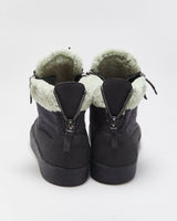 Guiseppe Zanotti Charcoal Wool Shearling High Top Coby Trainers - UK8
