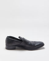 Vintage Y2K 00s Gucci Tom Ford Black Leather Pointed Toe GG Loafers - UK12