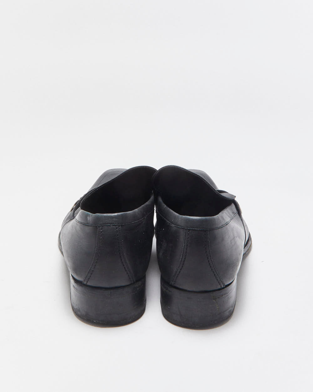 Vintage Y2K 00s Gucci Tom Ford Black Leather Pointed Toe GG Loafers - UK12