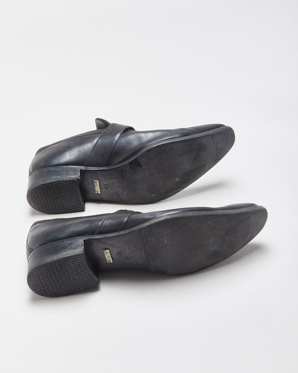 Vintage Y2K 00s Gucci Tom Ford Black Leather Pointed Toe GG Loafers - UK12
