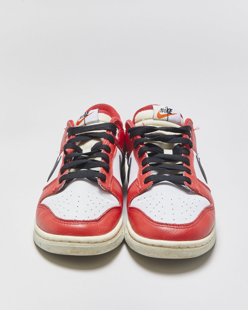 2023 Nike Dunk Low Premium 'Split Chicago' University Red  Calfskin Leather Trainers - UK7