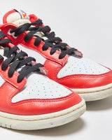 2023 Nike Dunk Low Premium 'Split Chicago' University Red  Calfskin Leather Trainers - UK7