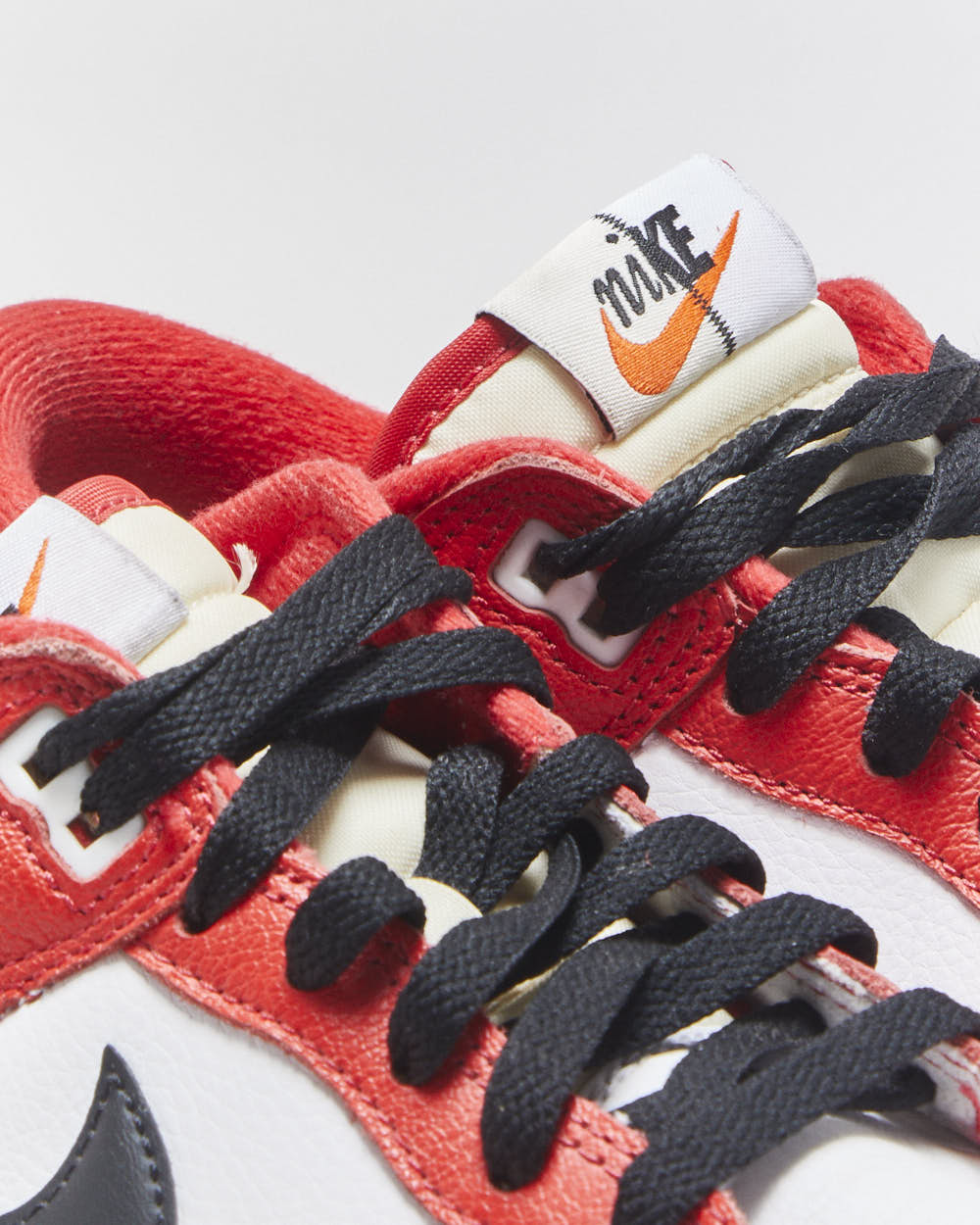 2023 Nike Dunk Low Premium 'Split Chicago' University Red  Calfskin Leather Trainers - UK7