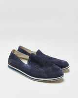 Prada Sport Navy Suede Slip-On Trainers - UK9.5