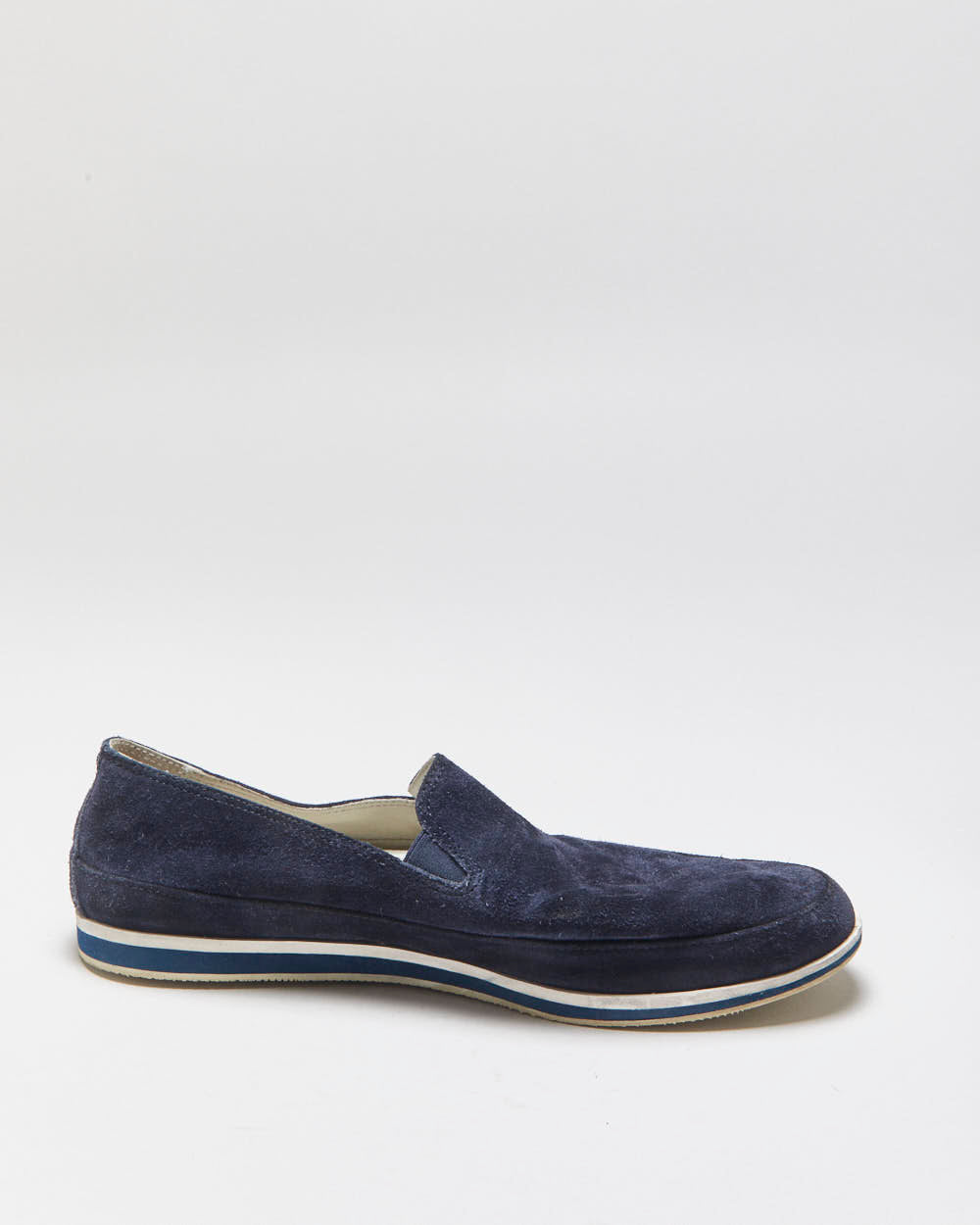 Prada Sport Navy Suede Slip-On Trainers - UK9.5
