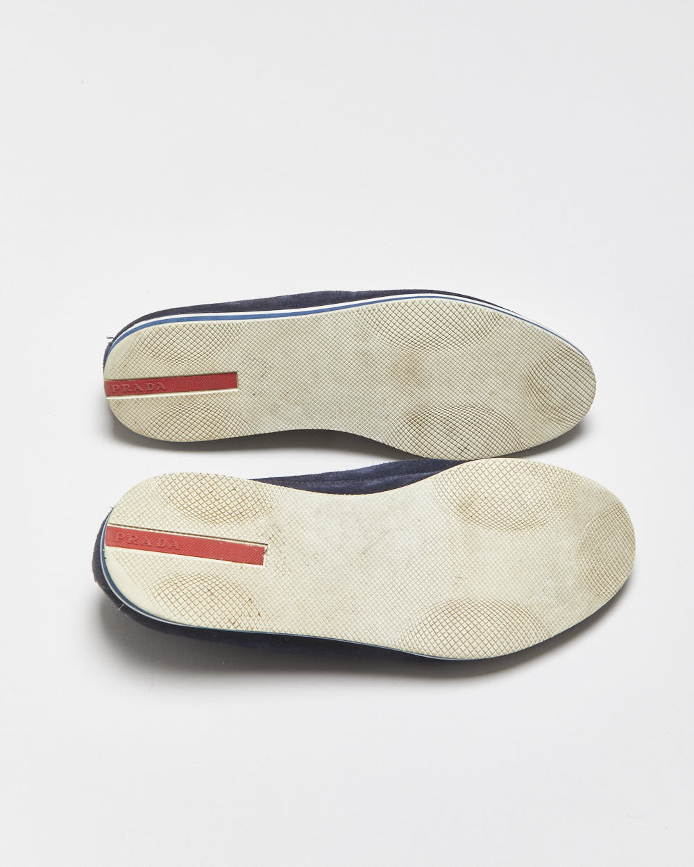 Prada Sport Navy Suede Slip-On Trainers - UK9.5