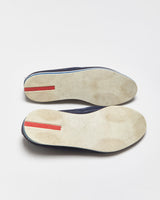 Prada Sport Navy Suede Slip-On Trainers - UK9.5