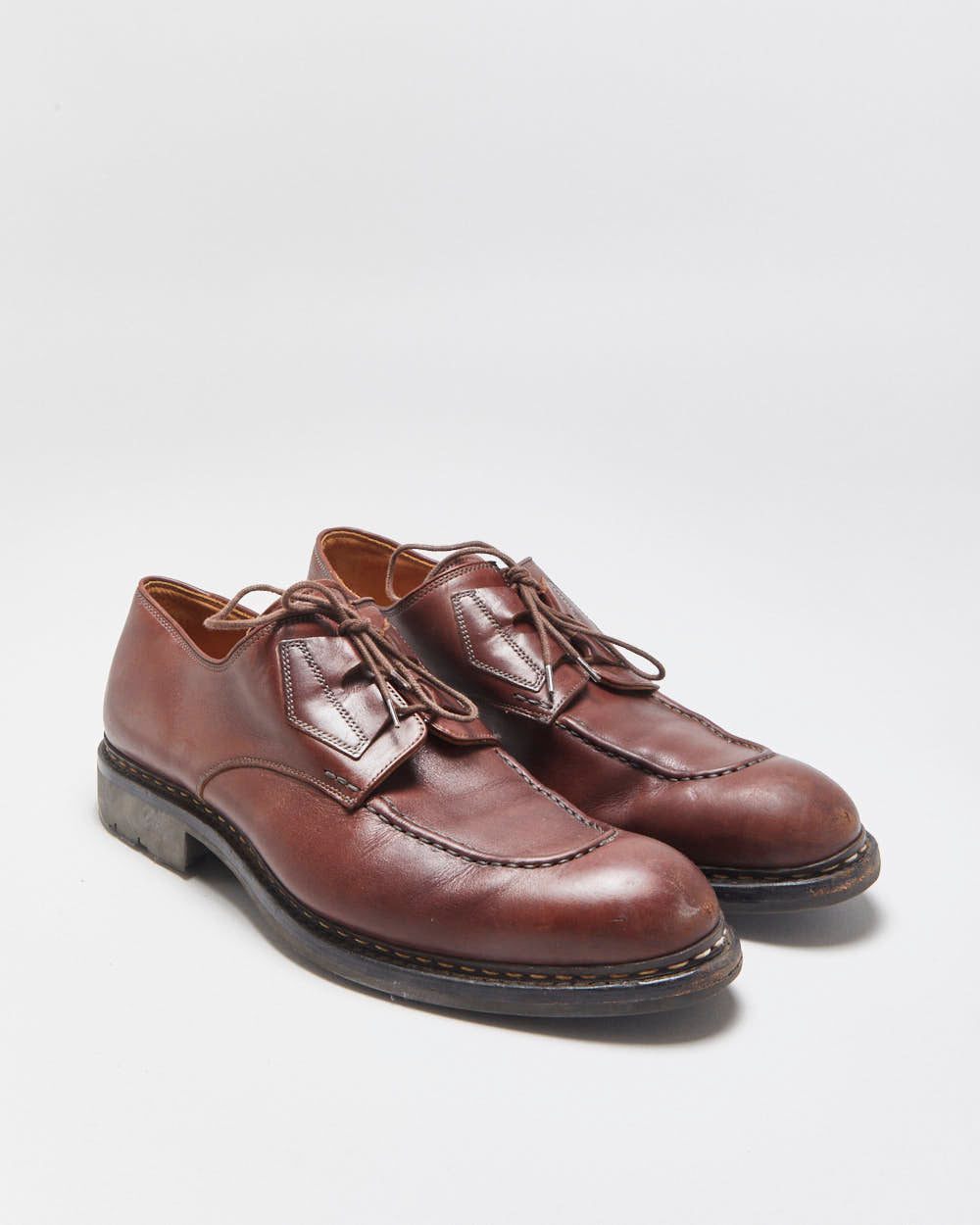 Heschung Chestnut Brown Norwegian Leather Sumac Derbies - UK10