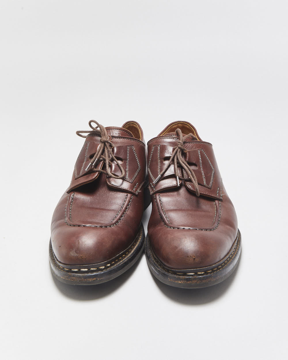 Heschung Chestnut Brown Norwegian Leather Sumac Derbies - UK10