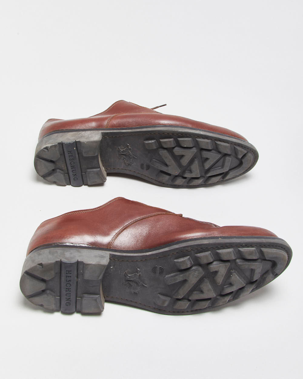Heschung Chestnut Brown Norwegian Leather Sumac Derbies - UK10