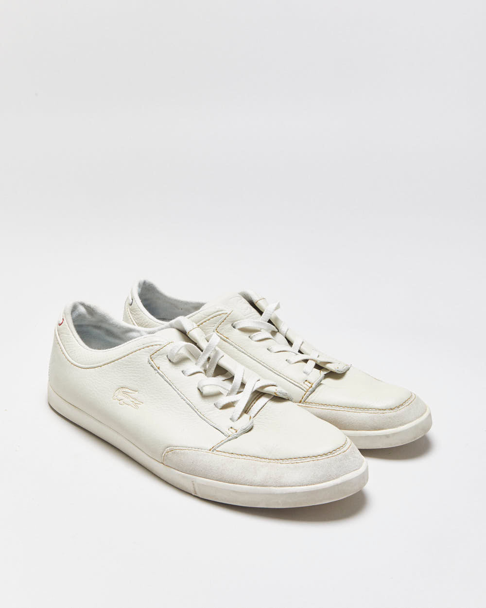 Lacoste Pale Sage Calfskin Leather Low-Top 'Seefeld' Trainers - UK9