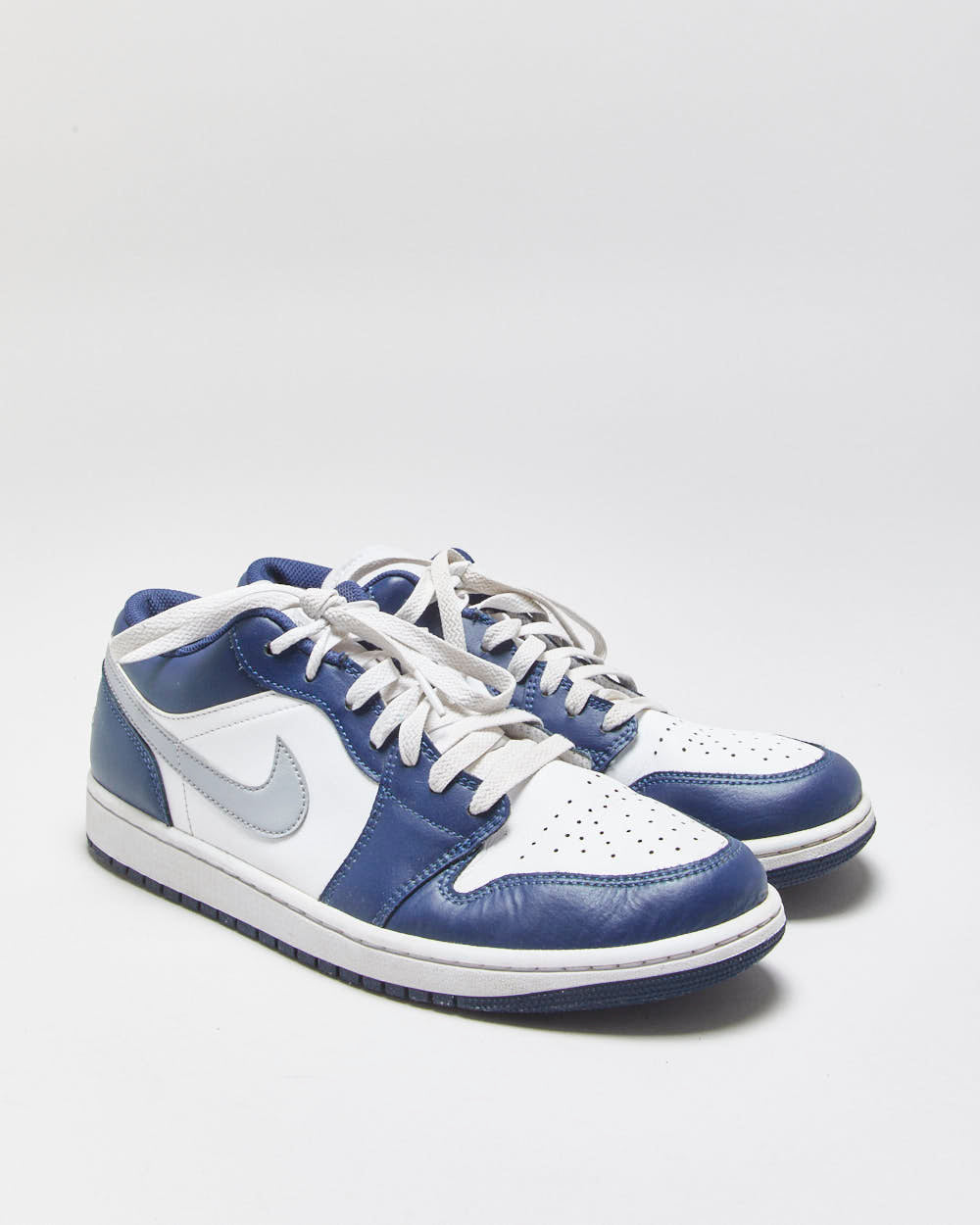 2021 Nike Air Jordan 1 Low 'Wolf Grey/Midnight Navy' Trainers - UK9