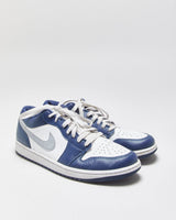 2021 Nike Air Jordan 1 Low 'Wolf Grey/Midnight Navy' Trainers - UK9