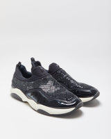 Salvatore Ferragamo Giolly Patent Leather Crystal Neoprene Slip-On Trainers - UK9