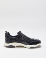 Salvatore Ferragamo Giolly Patent Leather Crystal Neoprene Slip-On Trainers - UK9
