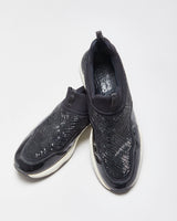 Salvatore Ferragamo Giolly Patent Leather Crystal Neoprene Slip-On Trainers - UK9
