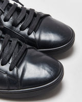 Saint Laurent SL/01 Black Leather Low-Top Trainers - UK9.5