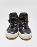 Guiseppe Zanotti Leather Double Zip Mid Top Coby Trainers - UK10