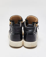 Guiseppe Zanotti Leather Double Zip Mid Top Coby Trainers - UK10