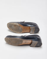 Salvatore Ferragamo Black Gancini Leather Buckle Loafers - UK7.5