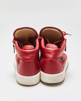 Guiseppe Zanotti Red Geometric Mid-Top Kriss Trainers - UK9