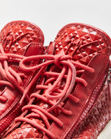 Guiseppe Zanotti Red Geometric Mid-Top Kriss Trainers - UK9