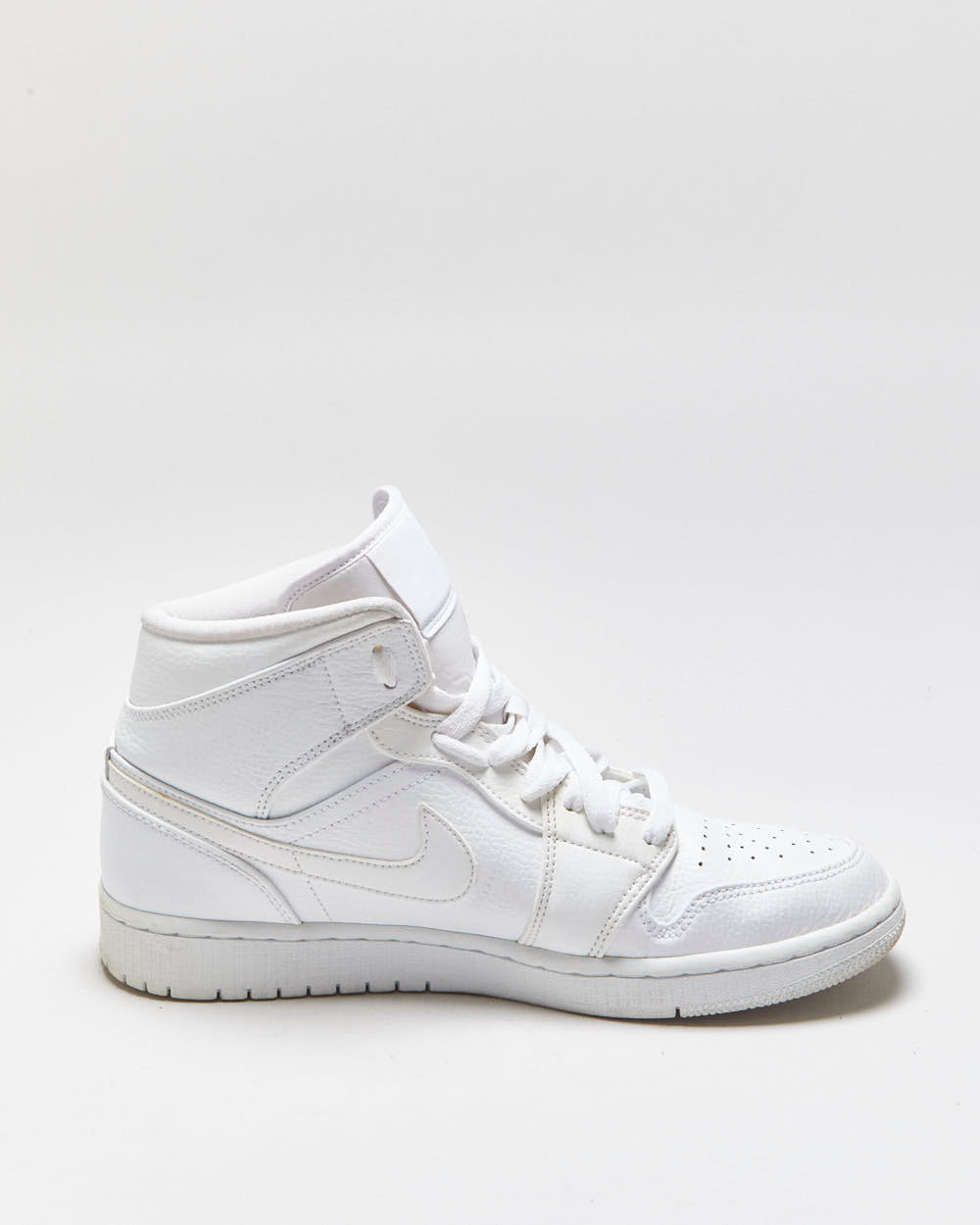 2019 Nike Air Jordan 1 Mid Triple White Trainers - UK7.5