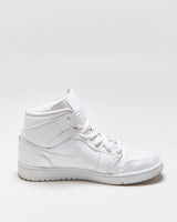2019 Nike Air Jordan 1 Mid Triple White Trainers - UK7.5