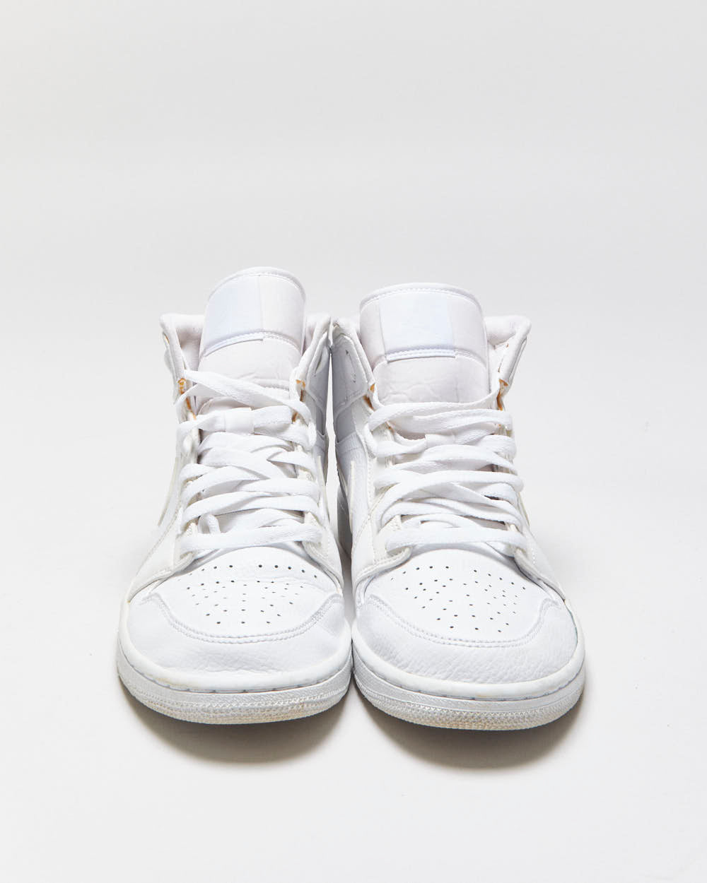 2019 Nike Air Jordan 1 Mid Triple White Trainers - UK7.5