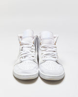 2019 Nike Air Jordan 1 Mid Triple White Trainers - UK7.5