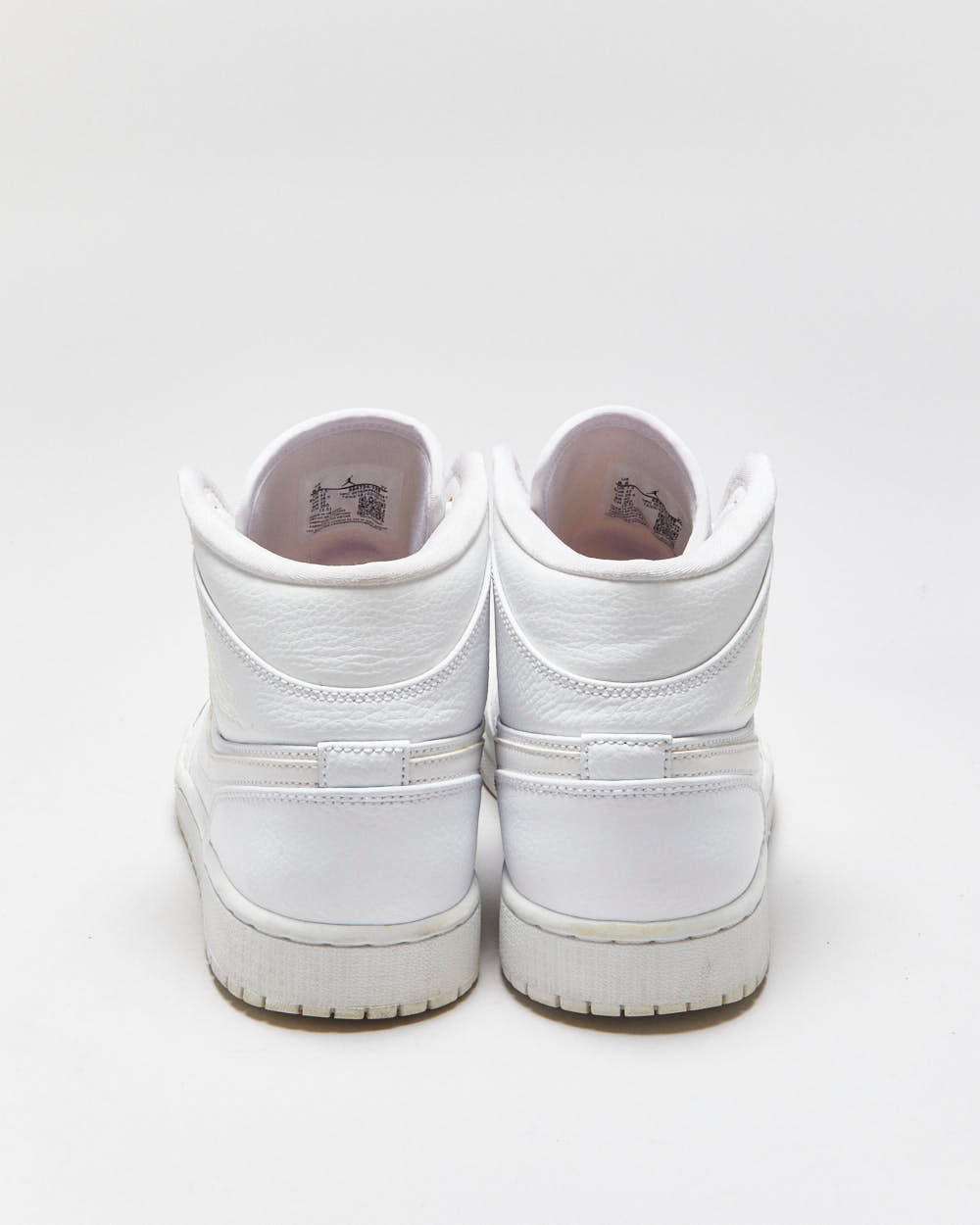 2019 Nike Air Jordan 1 Mid Triple White Trainers - UK7.5