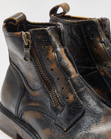 John Varatos U.S.A Laceless Leather Patina Biker Boots - UK7