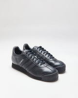 DS Adidas Samoa Triple Black Leather Trainers - UK8
