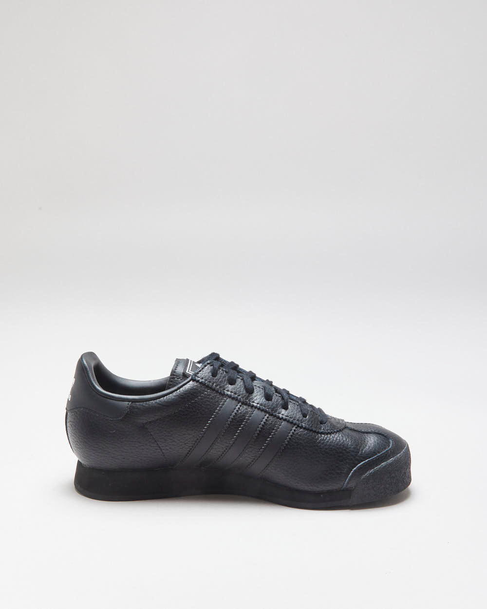 DS Adidas Samoa Triple Black Leather Trainers - UK8