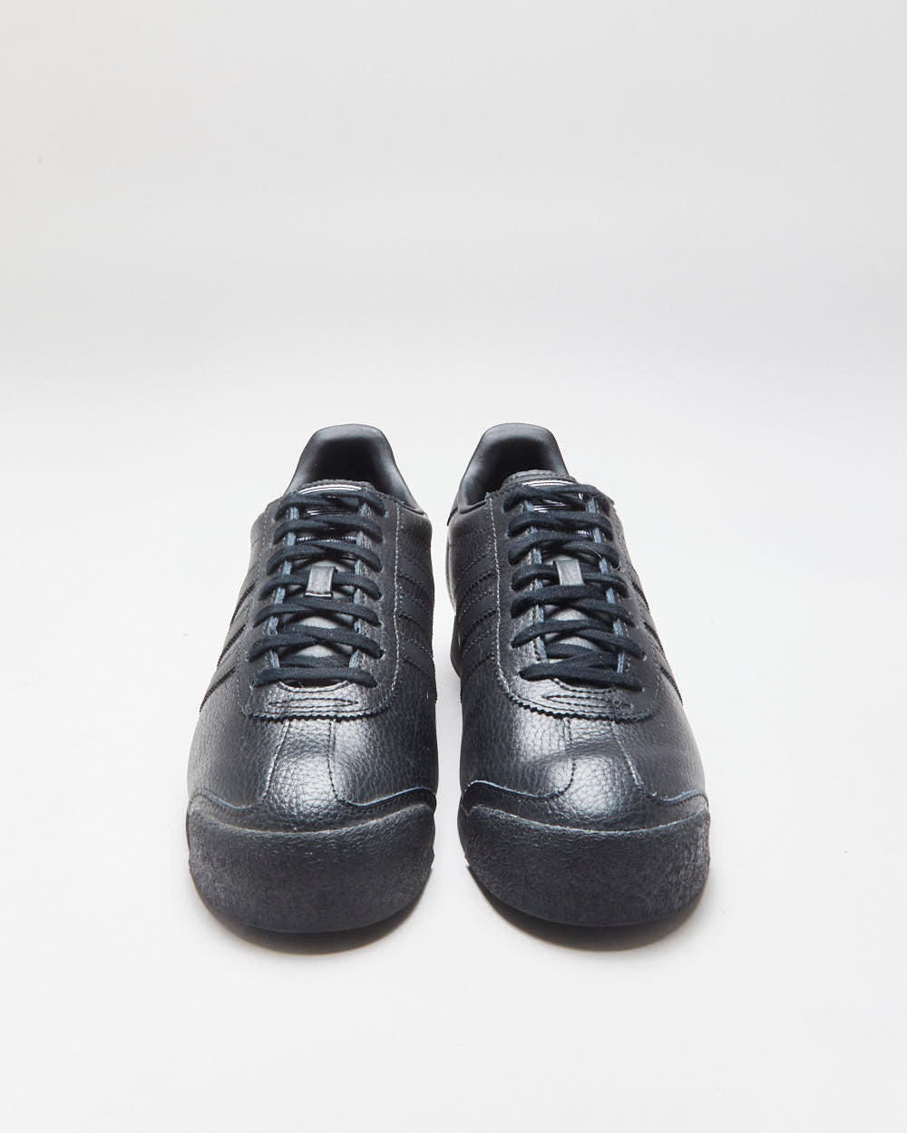 DS Adidas Samoa Triple Black Leather Trainers - UK8