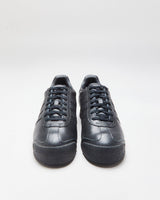 DS Adidas Samoa Triple Black Leather Trainers - UK8