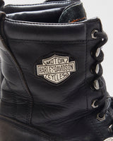 Vintage 1995 Harley Davidson Black Leather Buckle Biker Ankle Boots - UK8